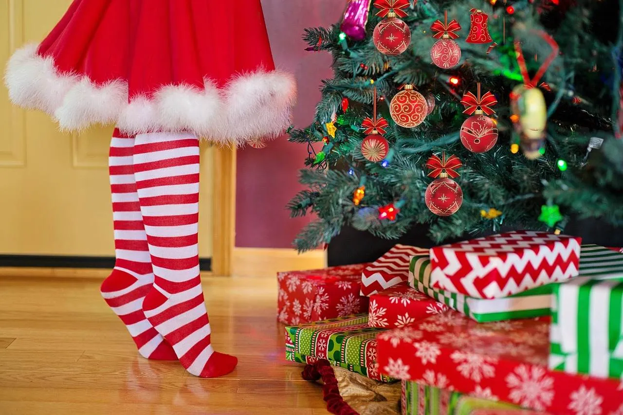 christmas tree, santa, woman-2999722.jpg